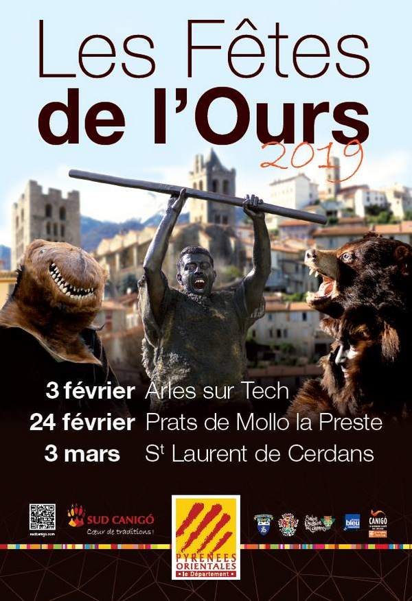 Affiche des Fêtes de l'Ours Pyrénées-Orientales 2019.